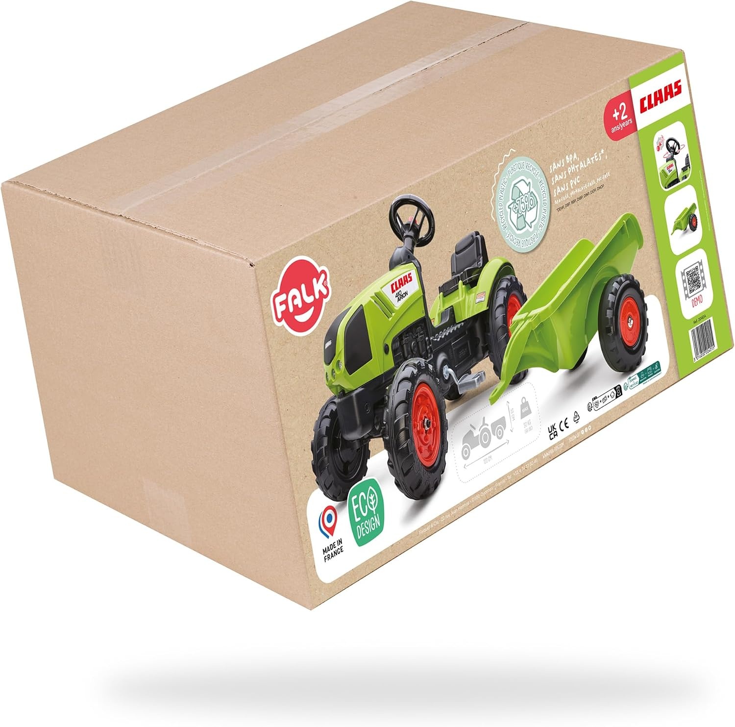 Pedaaltractor Claas Arion 410 Replica met Aanhanger & Claxon (Groen) - 59% Korting