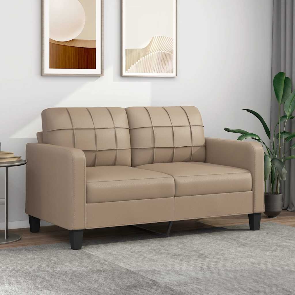 VidaXL 2-zitsbank 140 cm Cappuccino Kunstleer - 30% Korting