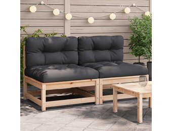 vidaXL Tuinbanken Grenenhout 2 stuks met Kussens - 30% Korting!