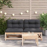 vidaXL Tuinbanken Grenenhout 2 stuks met Kussens - 30% Korting!