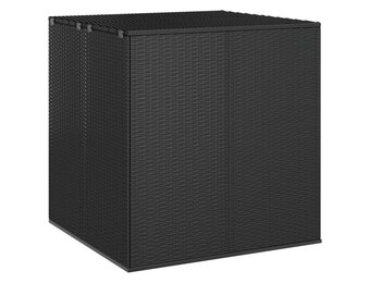 VidaXL Tuinbox 100x97.5x104 cm Polyetheen Rattan Zwart - 35% Korting