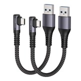 Haakse USB-A naar USB-C Kabel 20 cm - 10 Gbps, 3.1A Snel Opladen - 29% Korting
