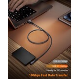 Haakse USB-A naar USB-C Kabel 20 cm - 10 Gbps, 3.1A Snel Opladen - 29% Korting