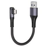 Haakse USB-A naar USB-C Kabel 20 cm - 10 Gbps, 3.1A Snel Opladen - 29% Korting