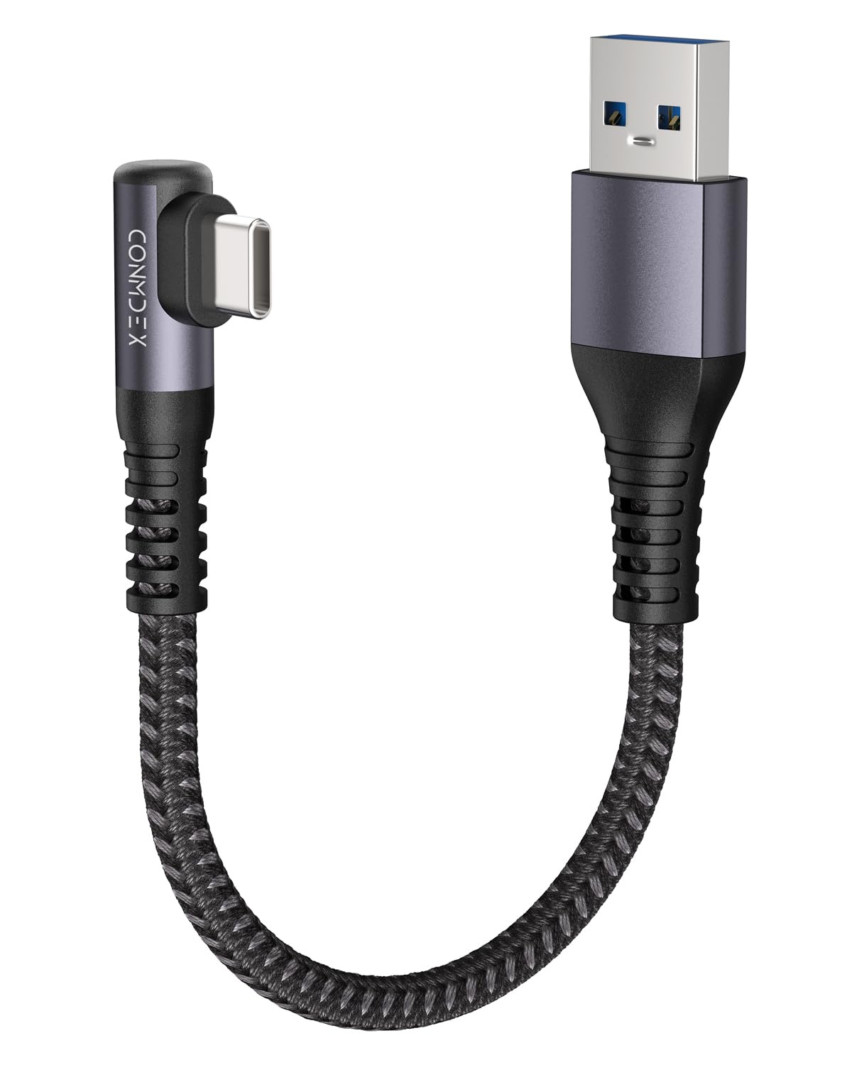 Haakse USB-A naar USB-C Kabel 20 cm - 10 Gbps, 3.1A Snel Opladen - 29% Korting