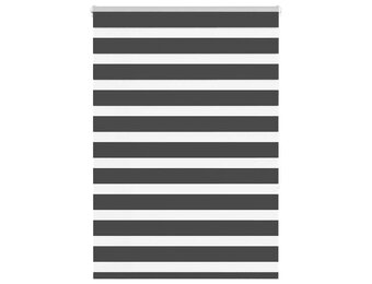 Zebra rolgordijn 115x150 cm Zwart - 76% Korting
