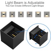 Set van 8 LED Wandlampen 12W Warmwit IP65 Zwart Aluminium (43% Korting)
