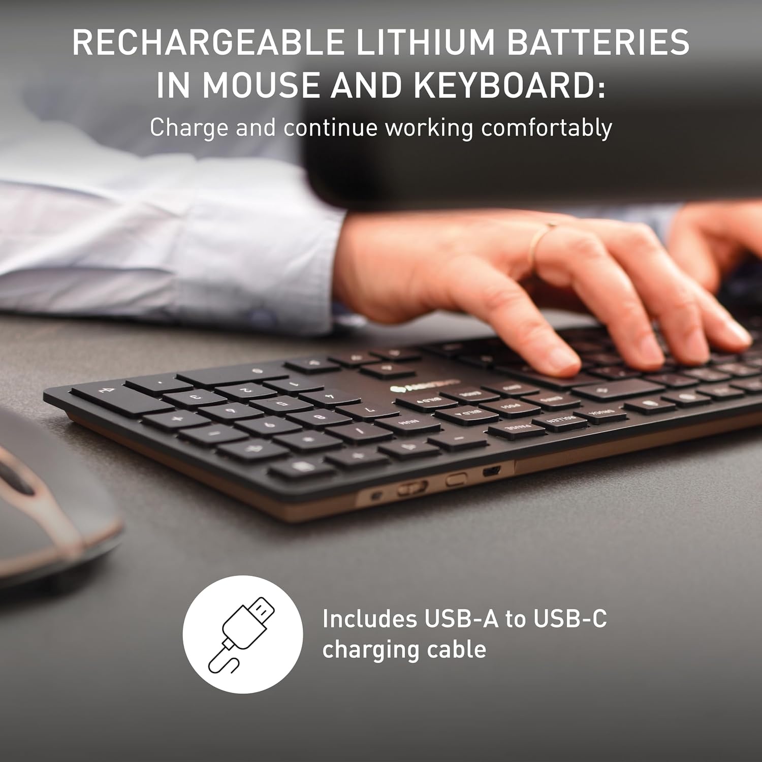 Draadloze Toetsenbord & Muis Set CHERRY DW 9100 SLIM Zwart-Brons (34% korting)