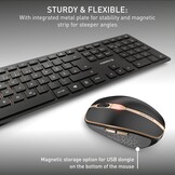 Draadloze Toetsenbord & Muis Set CHERRY DW 9100 SLIM Zwart-Brons (34% korting)