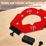 Freessjabloon Bovenfrees 3-in-1 voor R-hoeken & T-hoeken | Positioneringssjabloon Metaal R30 Aluminium