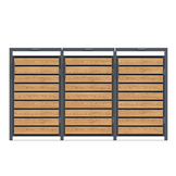 Container Ombouw voor 3 Kliko's - Houtlook Antraciet - 40% Korting!