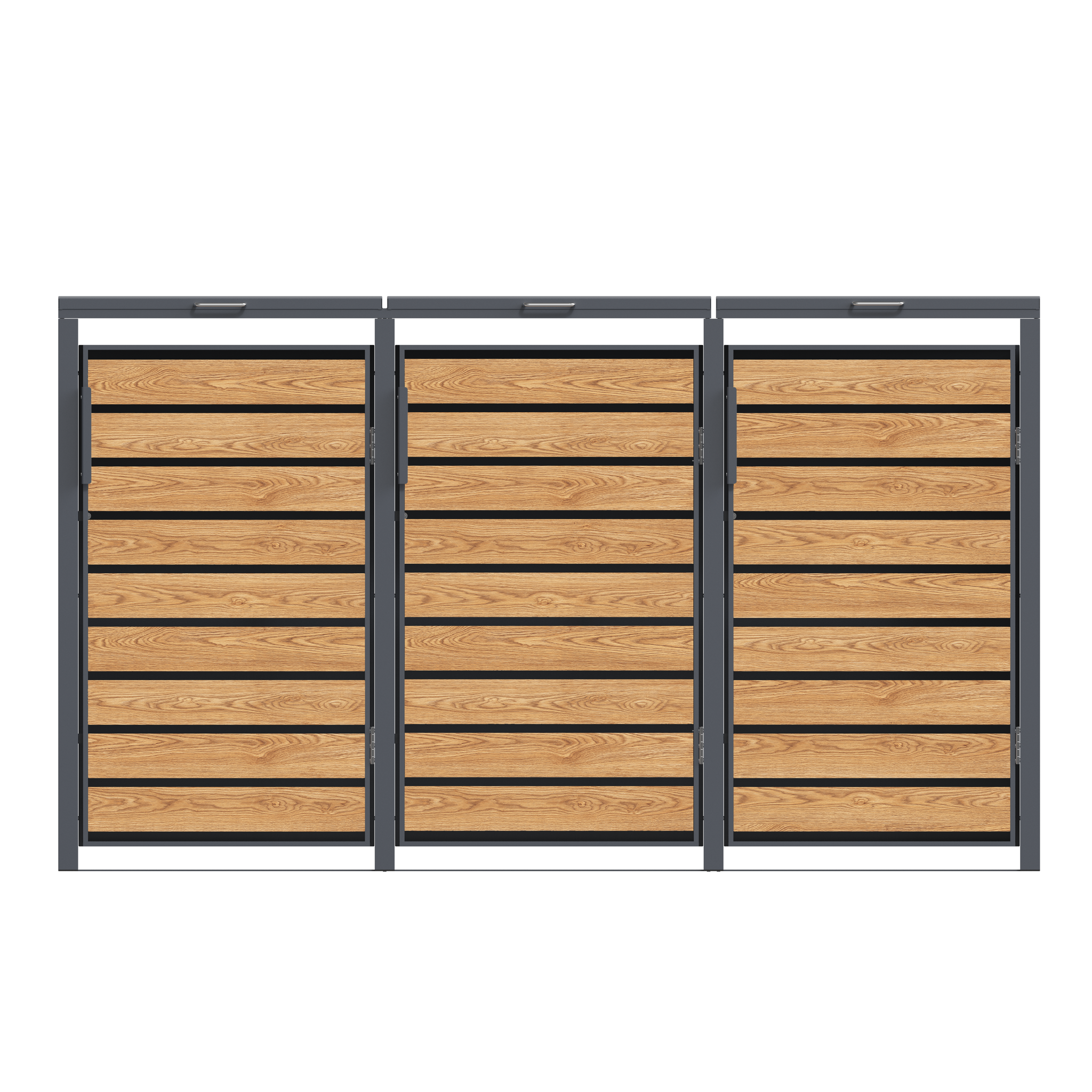 Container Ombouw voor 3 Kliko's - Houtlook Antraciet - 40% Korting!
