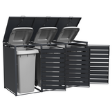 Container Ombouw voor 3 Kliko's - Houtlook Antraciet - 40% Korting!