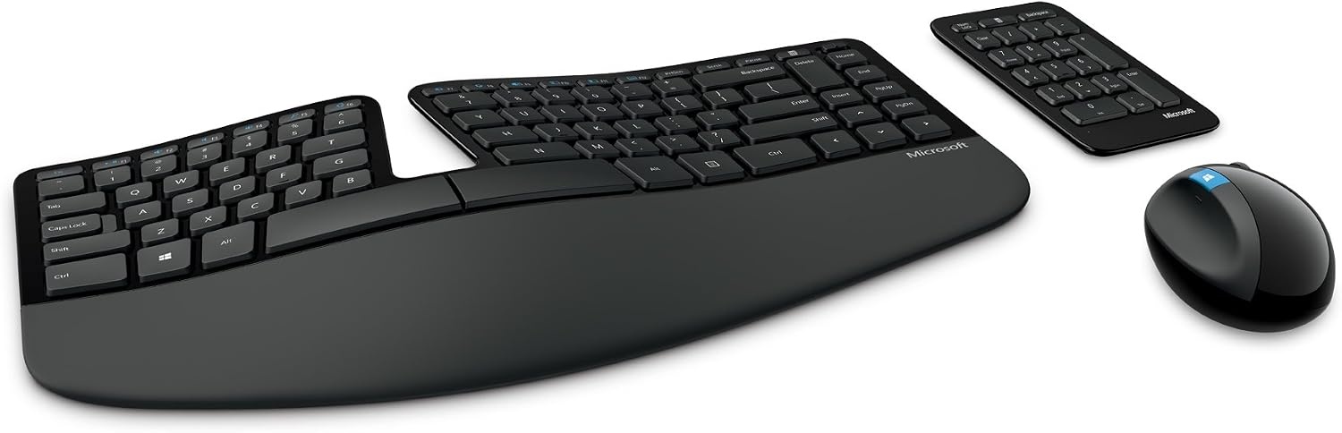 Ergonomische Desktopset Zwart QWERTZ | Toetsenbord & Muis | 34% Korting