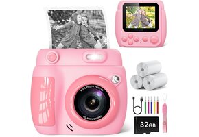 Instant Kindercamera Roze met 3 Rollen Papier - 55% Korting!