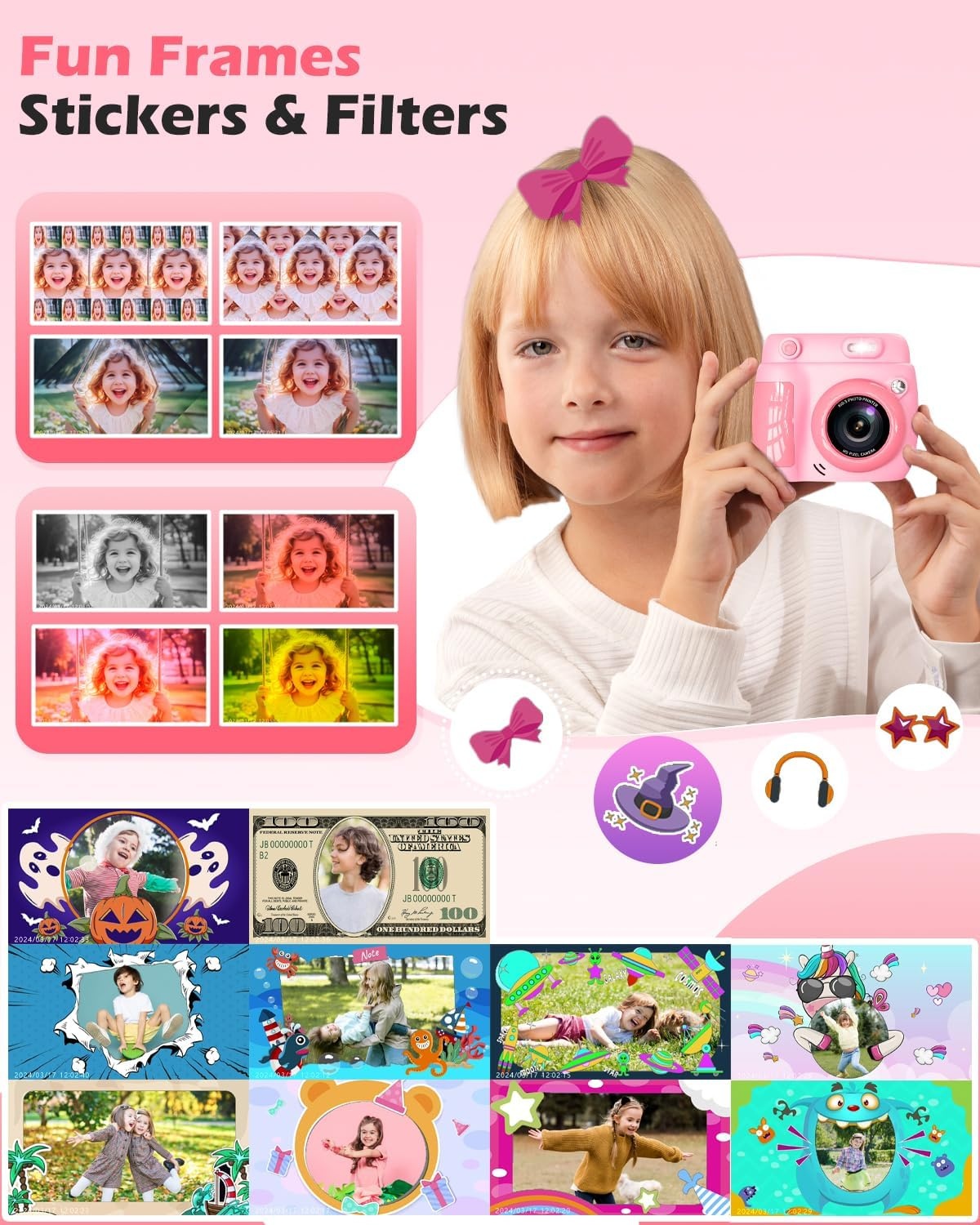 Direct Print Kinder Camera - 1080p HD, 20MP, 2.4" Scherm - 34% Korting