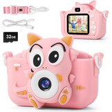 Digitale Camera Kinderen Roze Dinosaurus - 1080P HD, 20MP, Selfie Functie (34% Korting)