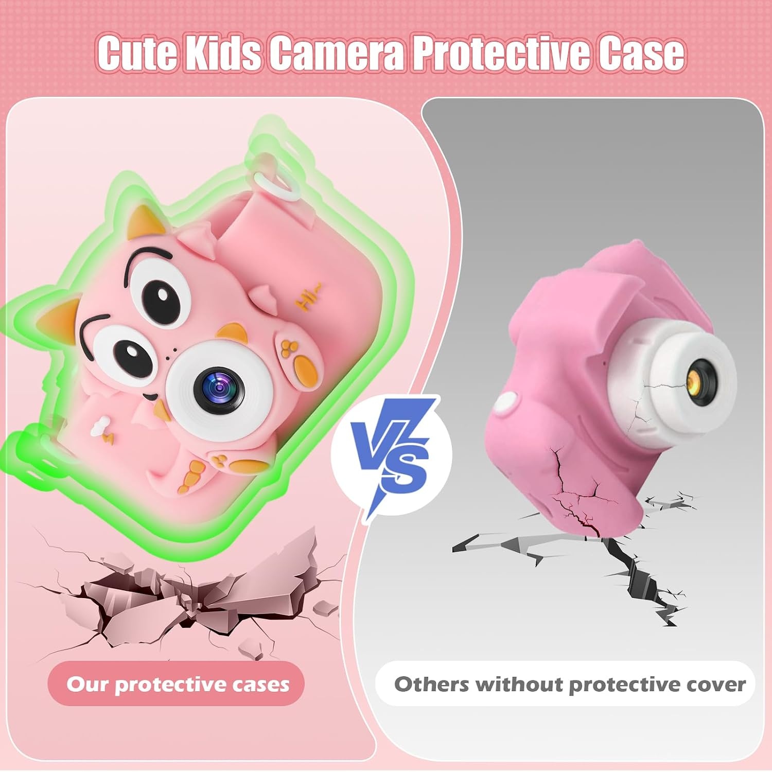 Digitale Camera Kinderen Roze Dinosaurus - 1080P HD, 20MP, Selfie Functie (34% Korting)