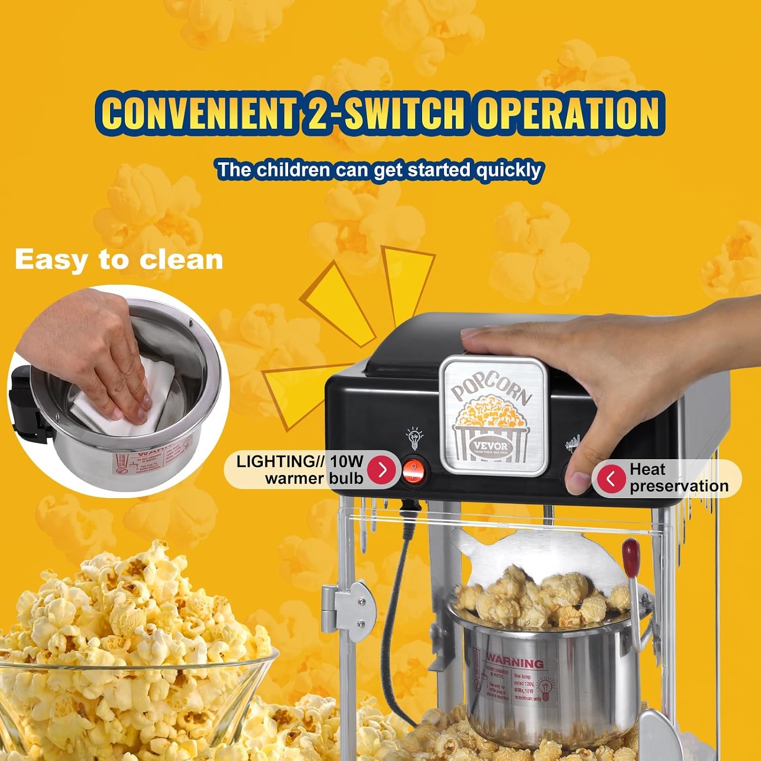 Popcornmachine Tafelmodel Zwart 300W - 34% Korting!