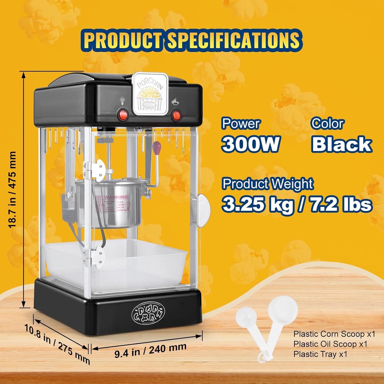 Popcornmachine Tafelmodel Zwart 300W - 34% Korting!