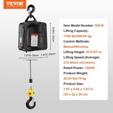 Elektrische Lier 499 kg - 1500W - 7m Hefhoogte - 35% Korting