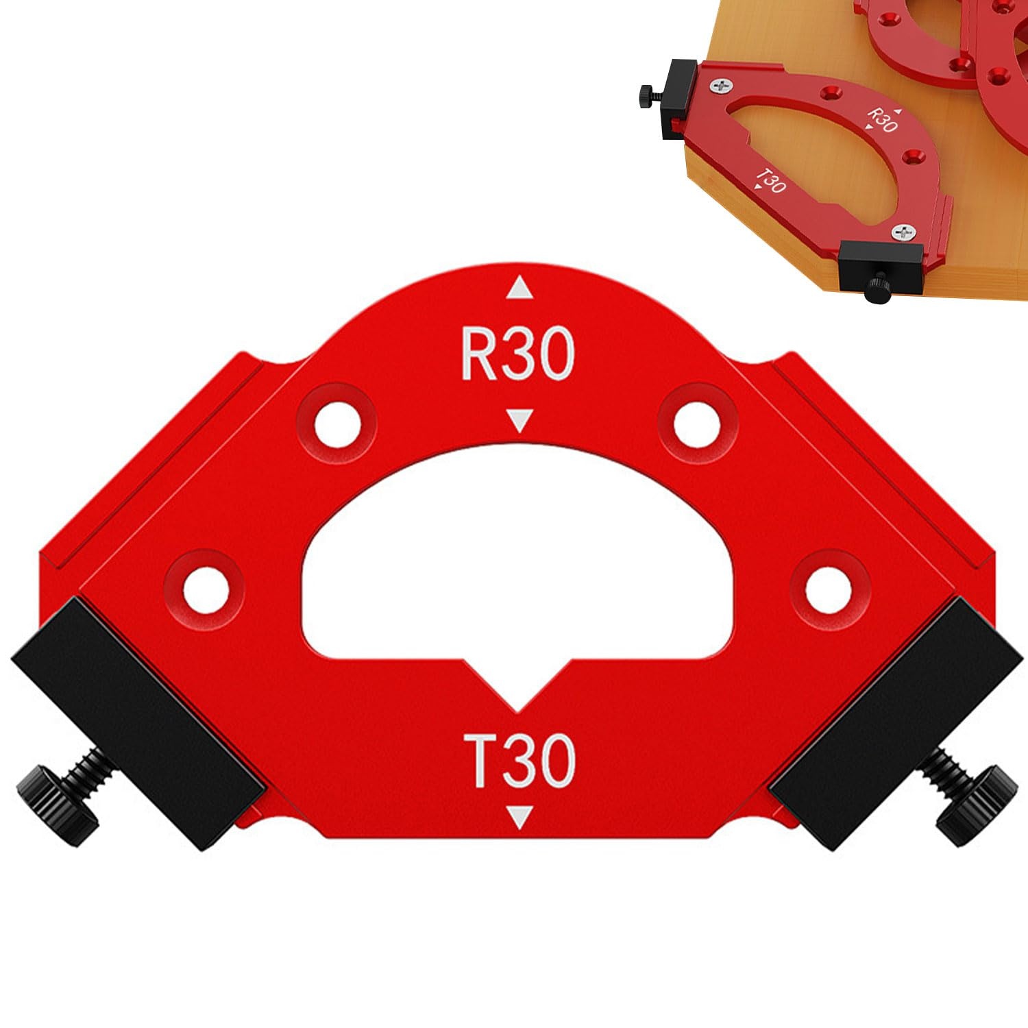 Freessjabloon bovenfrees 3-in-1 | Positioneringssjabloon voor R- en T-hoeken | Aluminiumlegering R30