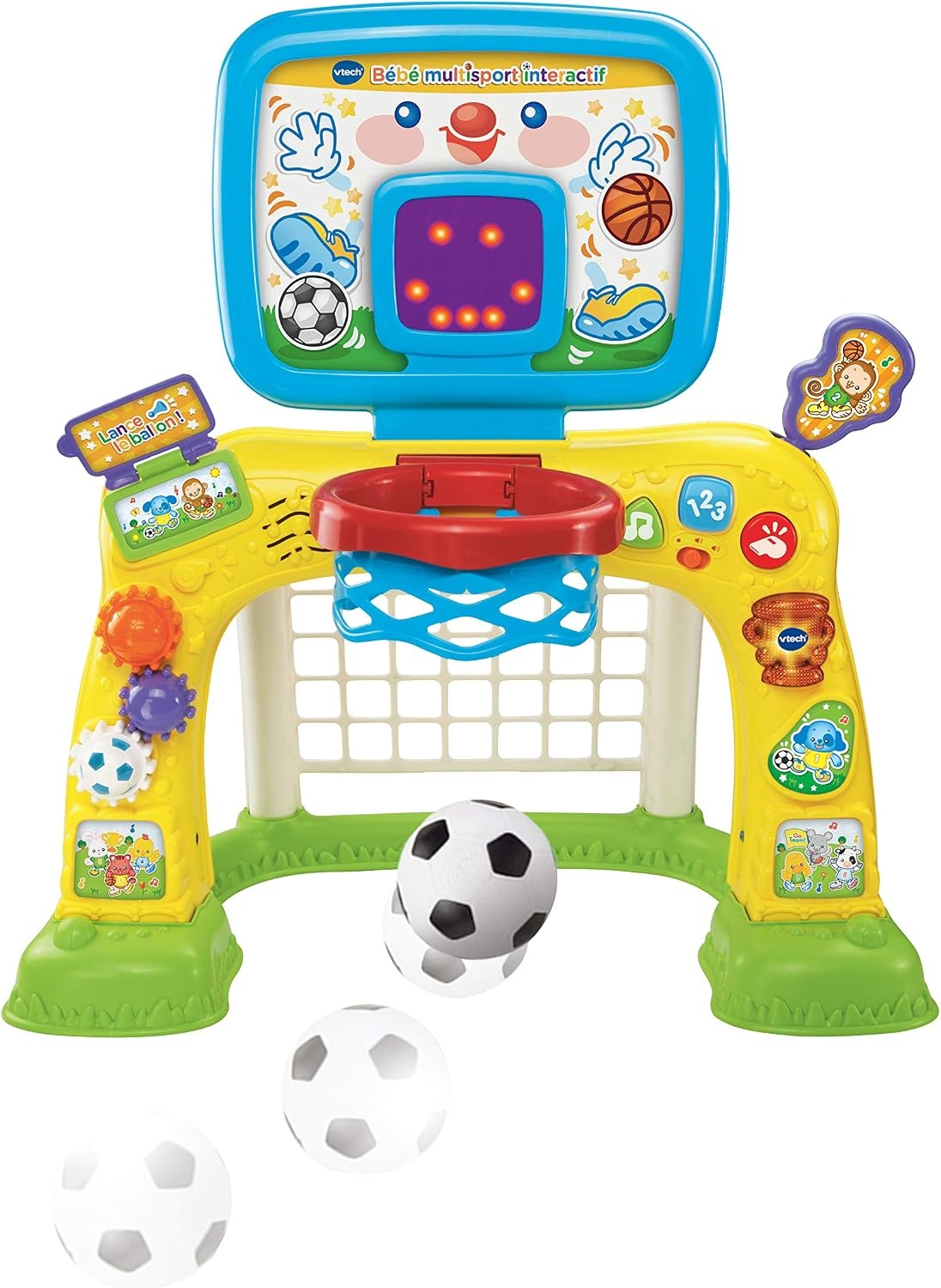 VTech Multisport Speelstructuur - Voetbal & Basketbal - 1-3 Jaar - Geel (80x130 cm) - 34% Korting