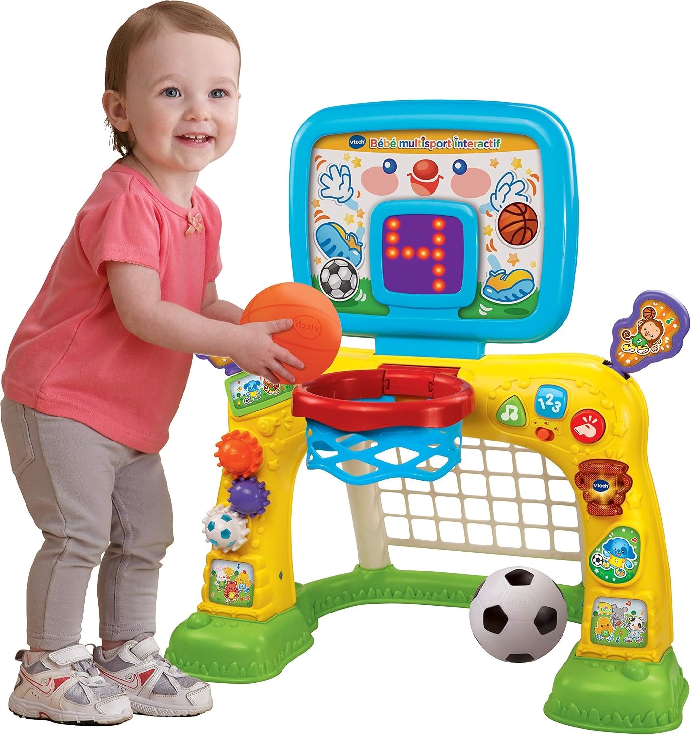 VTech Multisport Speelstructuur - Voetbal & Basketbal - 1-3 Jaar - Geel (80x130 cm) - 34% Korting