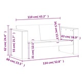 vidaXL Tuinbank Grenenhout 134x60x62 cm Wasbruin - 35% Korting