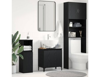Badkamertenkast Zwart Eiken 58x60 cm - 34% Korting