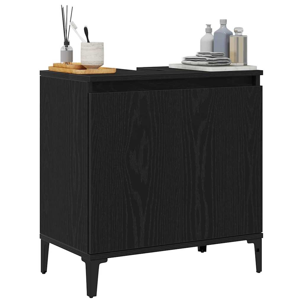Badkamertenkast Zwart Eiken 58x60 cm - 34% Korting