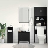 Badkamertenkast Zwart Eiken 58x60 cm - 34% Korting