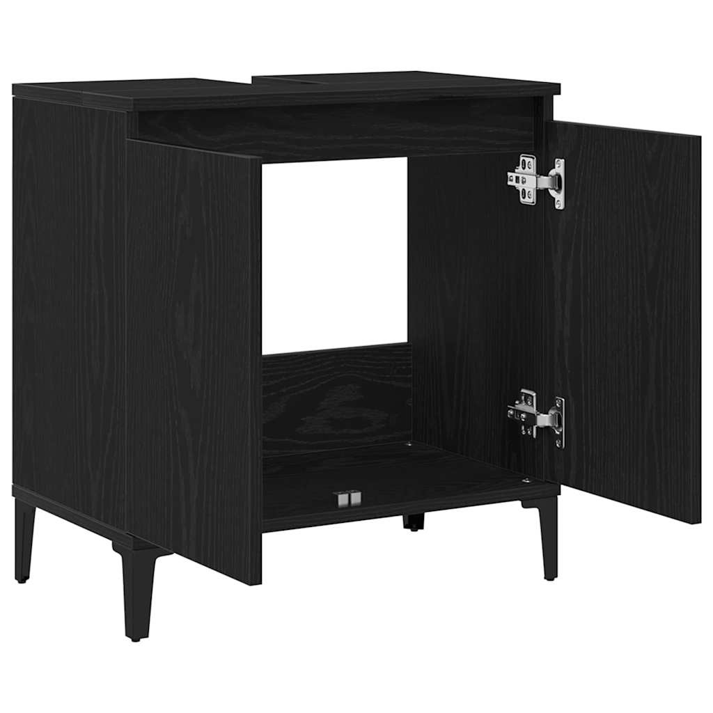 Badkamertenkast Zwart Eiken 58x60 cm - 34% Korting
