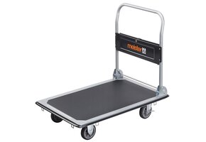 Inklapbare Platformwagen - 300kg - Zwarte Staal - Met Parkeerrem - 34% Korting