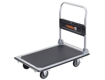 Inklapbare Platformwagen - 300kg - Zwarte Staal - Met Parkeerrem - 34% Korting