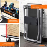 Inklapbare Platformwagen - 300kg - Zwarte Staal - Met Parkeerrem - 34% Korting