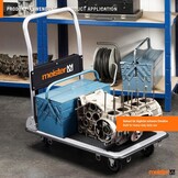 Inklapbare Platformwagen - 300kg - Zwarte Staal - Met Parkeerrem - 34% Korting