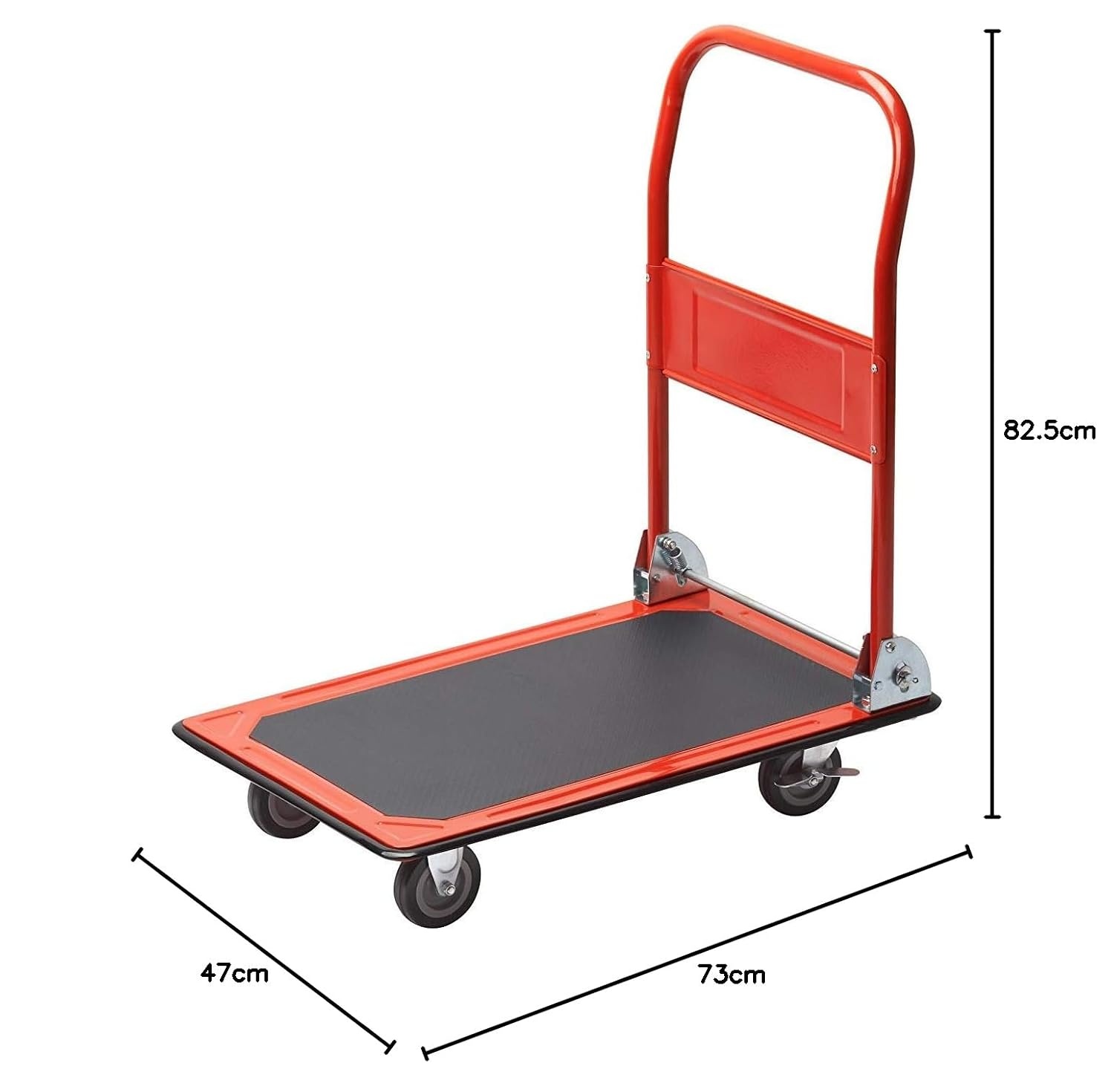 Inklapbare Platformwagen - 150kg - Parkeerrem - Zwenkwielen - Staal - 34% Korting
