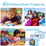 Blauwe Kindercamera met 2" HD Scherm, 1080p Video & Spelletjes - 33% Korting