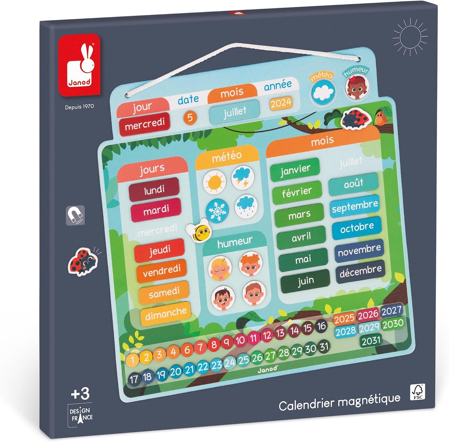Magnetische Kalender Educatief Speelgoed - Leer Tijd & Datum | 71 Magneten | Meerkleurig | 33% Korting
