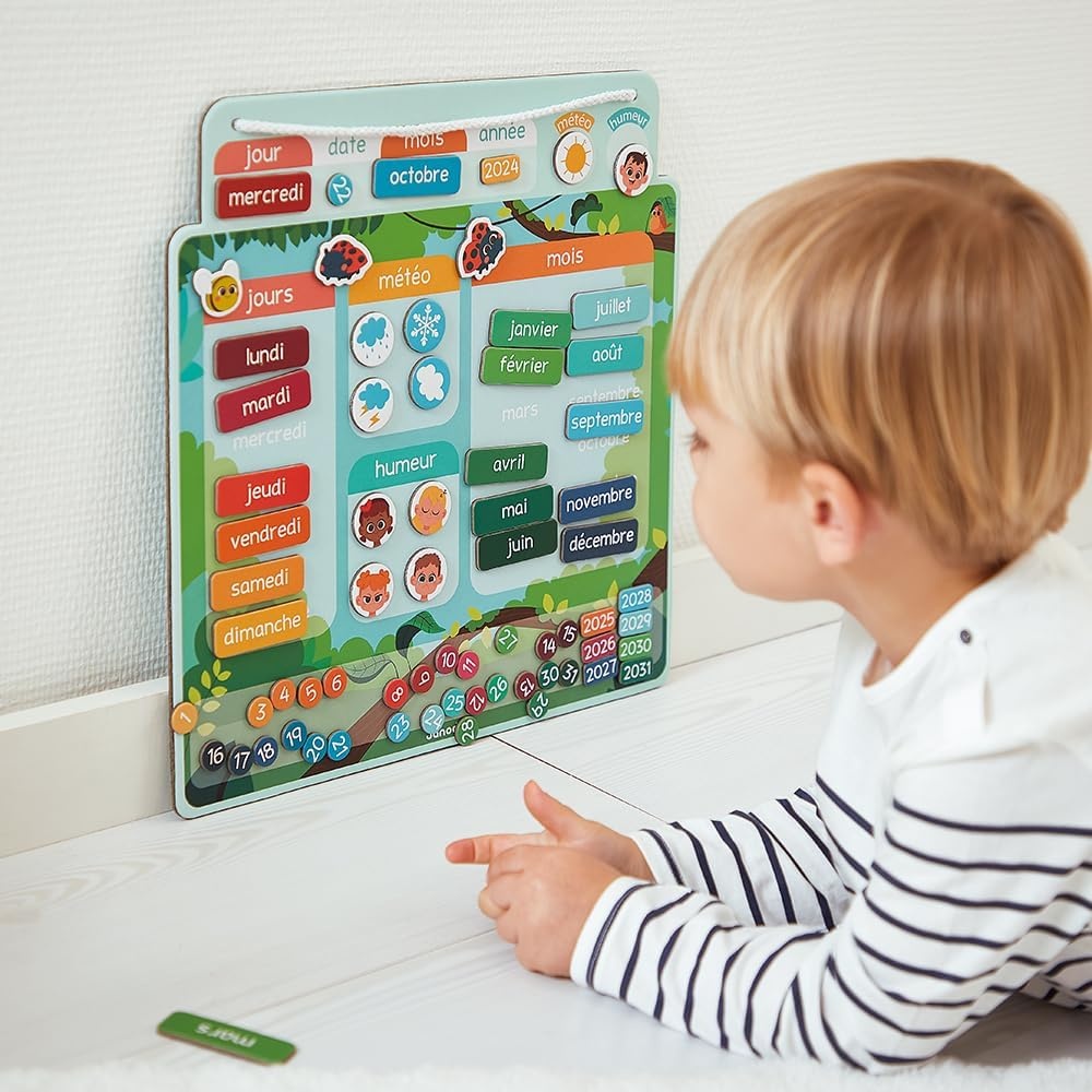 Magnetische Kalender Educatief Speelgoed - Leer Tijd & Datum | 71 Magneten | Meerkleurig | 33% Korting