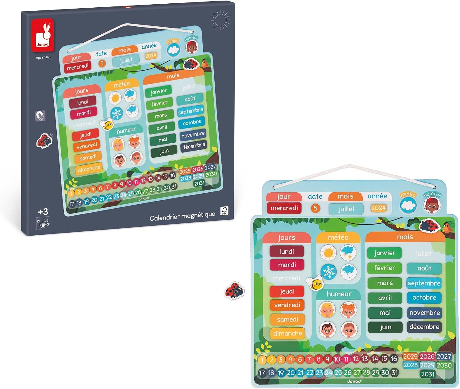 Magnetische Kalender Educatief Speelgoed - Leer Tijd & Datum | 71 Magneten | Meerkleurig | 33% Korting