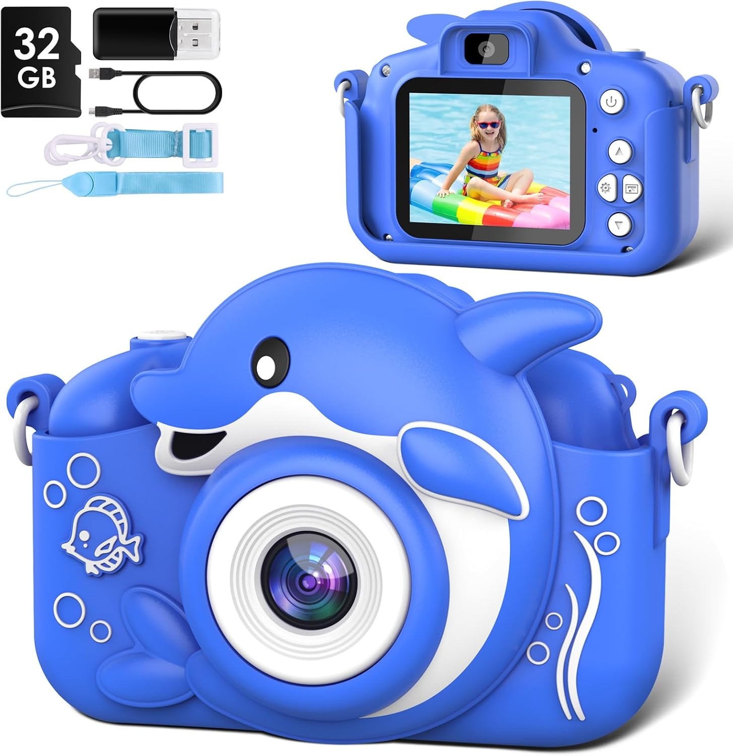 Kindercamera Blauw Dolfijn 20MP HD - 33% Korting