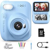 Instant Kindercamera met Printfunctie - 32GB & 3 Rollen Papier - 34% Korting