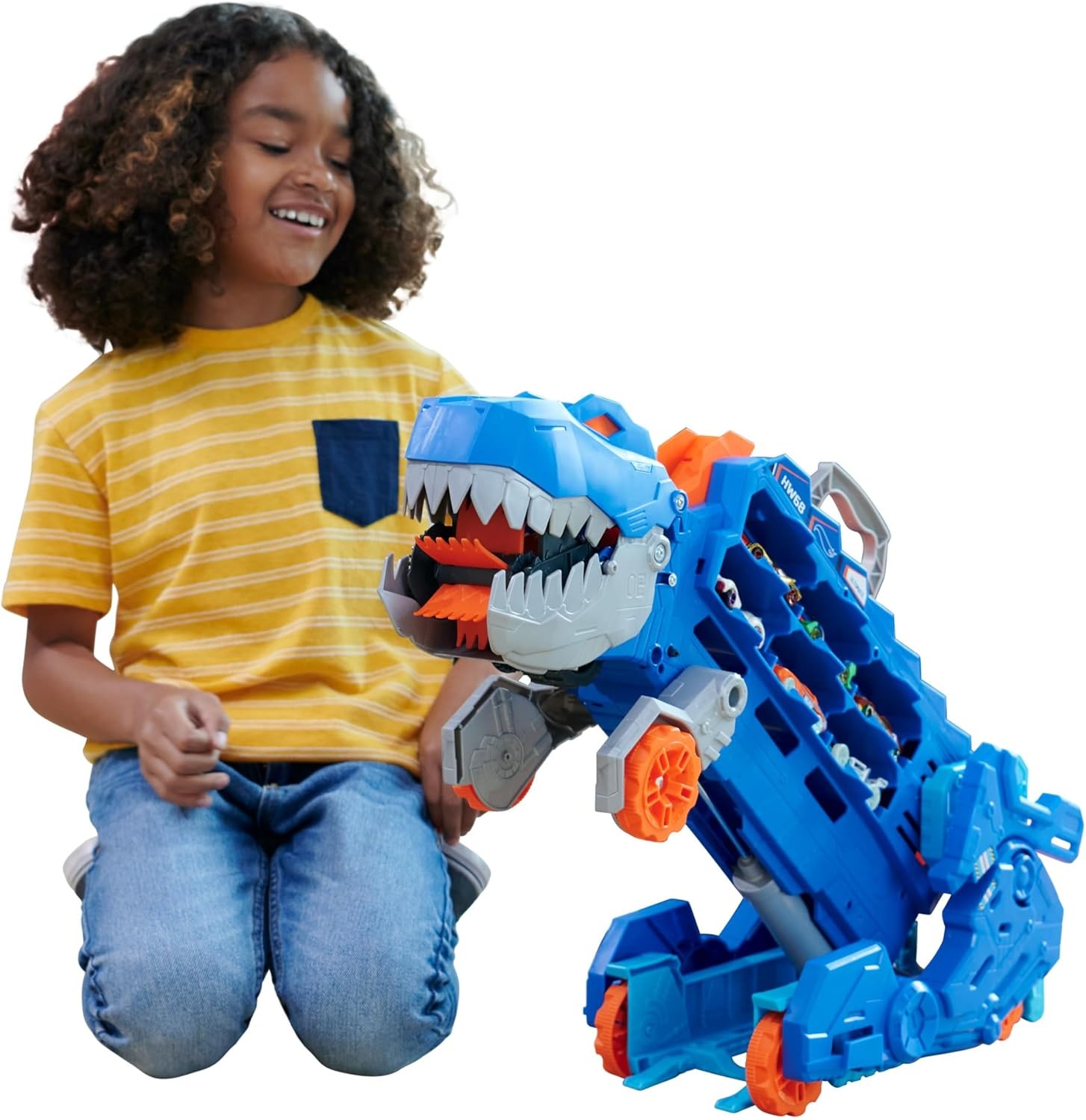 Hot Wheels T-Rex Transportvoertuig met Racebaan, Korting 34%