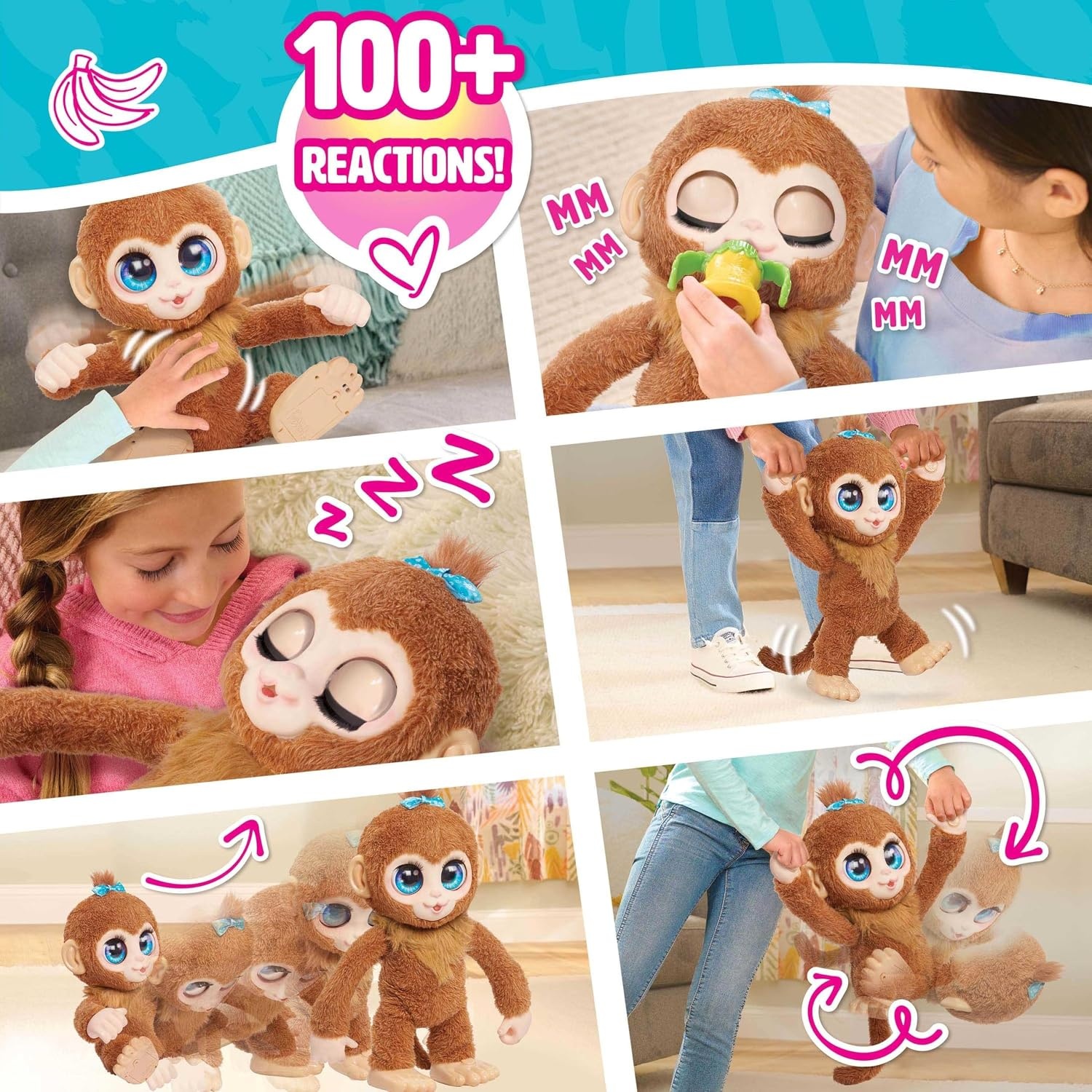 Interactieve Pluche Aap Peanut 38 cm - Met Geluid & Beweging - 34% Korting
