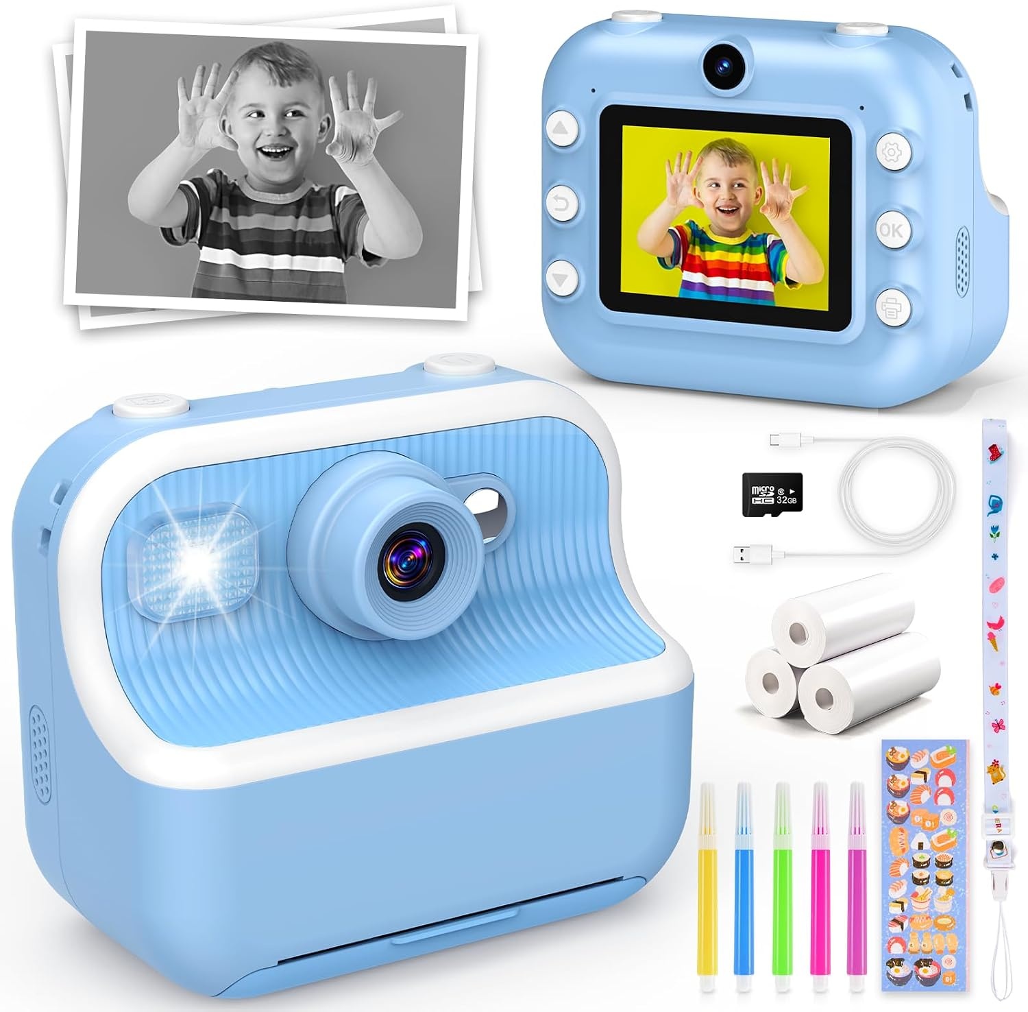 Digitale Kindercamera met Printer - 1080p HD & 32GB - 34% Korting!