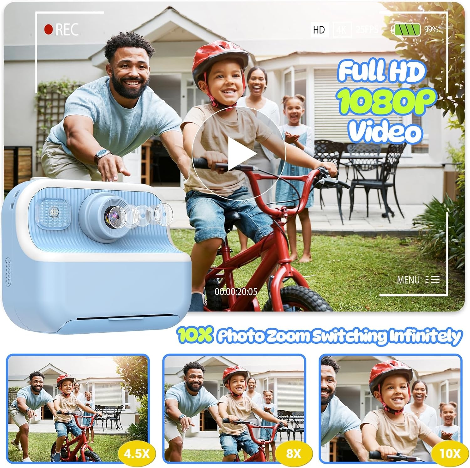 Digitale Kindercamera met Printer - 1080p HD & 32GB - 34% Korting!