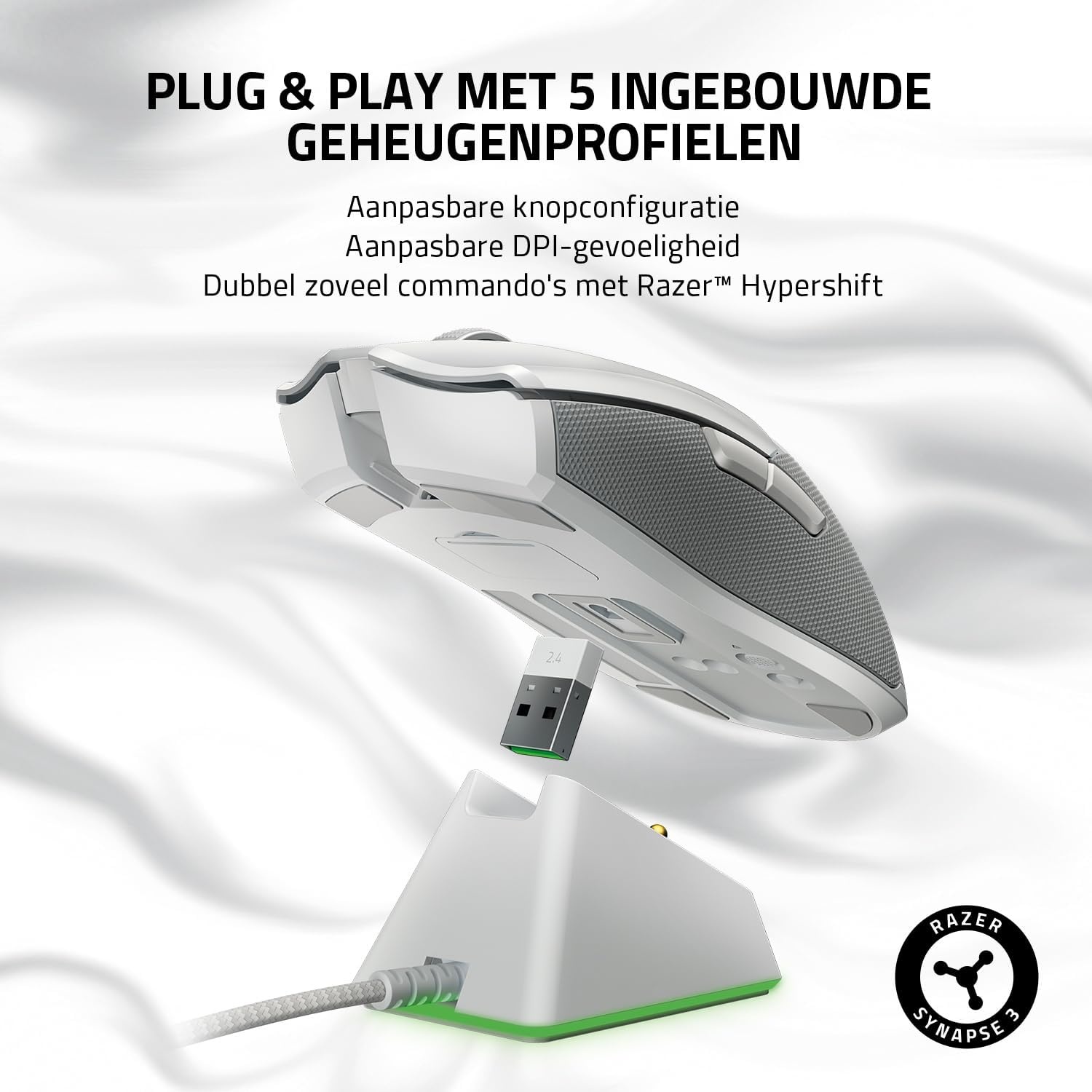 Draadloze Gaming Muis - 20000 DPI, Ultralicht 74g, RGB - 35% Korting