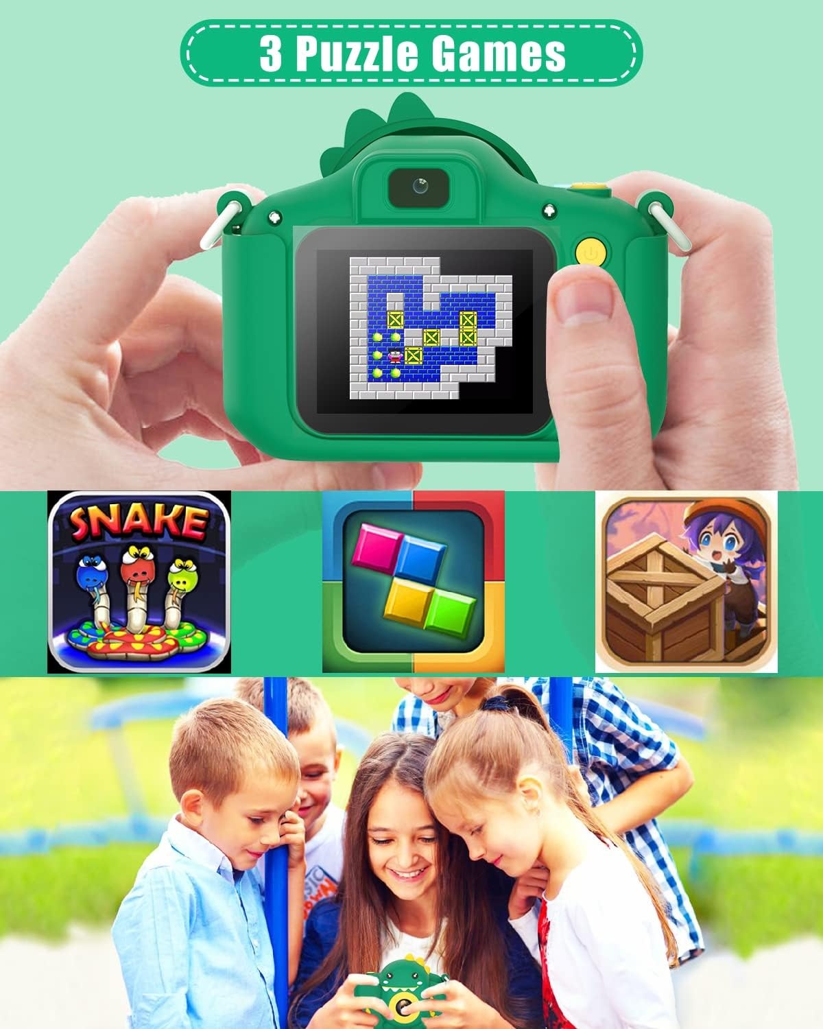 Digitale Kinder Camera 20MP Dubbele Lens - Groen | 33% Korting